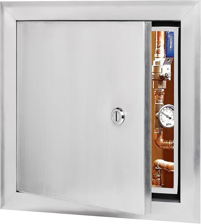 Premier 24x24 Universal Aluminum Access Panel Door with Screwdriver Latch, Insulated for Exterior Application Wall or Ceiling Mounted for Drywall, Plumbing, Electrical, 2400 Series