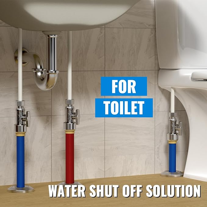 Straight Stop Valve, 12-Pack SUNGATOR Straight Water Shut Off Valve 1/2 x 3/8 Inch Compression, Toilet Water Shutoff, 1/4 Turn, No Lead Brass Push-to-Connect Plumbing Fittings for PEX Pipe,Copper,CPVC