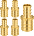5-Pack PEX Fittings Niikappu 3/8"x1/2" Pex Straight Coupling, Brass Crimp Pipe Fittings for PEX Pipes, ASTM F1807