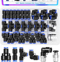 mxuteuk 1/4" OD Push to Connect Fittings,1/4" OD Air Line Fittings,Quick Connect Air Hose Fittings for 1/4" Tube (34PCS)