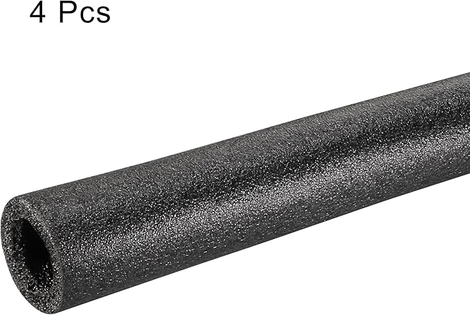 MECCANIXITY Foam Tube Sponge Protective Sleeve Black Seal Sleeve Polyethylene Pipe 25x40mm(1x1.57 Inch) for Pipe Insulation, Pack of 4