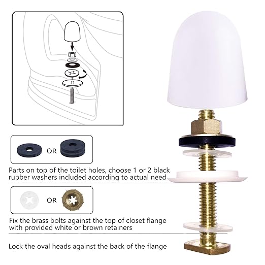 Extra Thick Toilet Wax Ring Kit Include Closet Bolts, Bolt Caps, Thick Flange and Retainer Washers, Fits 3 Inch and 4 Inch Waste Lines for Toilet Gas Odor and Watertight Sealing
