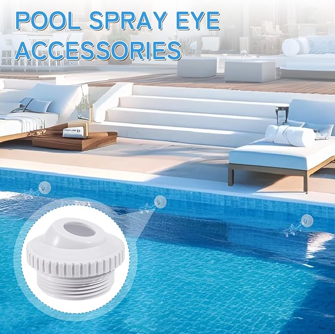 hongbo 4Pcs Pool Jet Nozzles for Hayward SP1419D, 3/4" Adjustable Opening Rotating Eyeball, Directional Flow Eyeball Inlet Jet with 1-1/2 Inch MIP Thread, Swimming Pool Return Jet Bathtub spa Jet