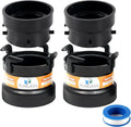 TonGass (2 x Combo Pack) RV Sewer Hose Fitting Adapter to PVC, RV Sewer Connection & RV Sewer Termination Adapter - 3" Hub x Bayonet Hooks with Thread Seal Tape
