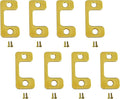 QCAA Solid Brass Deadbolt Strike Plate, Adjustable Jamb Plate, for Electronic Locks, Polish Brass, 8 Pack, Made in Taiwan