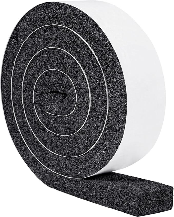Yotache Open Cell Foam Air Conditioner Weather-Strip Seal Tape 2"x1", Thick Adhesive with High Resilience Foam Cushion Strip, 6.5 Feet Long