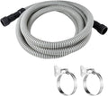 10Ft Universal Dishwasher Drain Hose, Corrugated Discharge Hose Flexible Dishwasher Replacement Drain Hose Extension with 2 Clamps,Fit 5/8"-3/4" and 1"