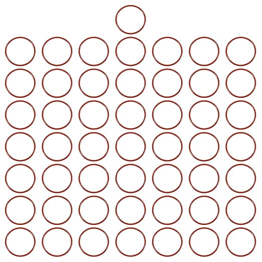 MECCANIXITY Silicone O-Ring 34mm ID 38mm OD 2mm Width Metric VMQ Sealing Gasket Replacement 50A Durometer for Plumbing Compressor Faucets Valves Repair (Red, Pack of 50)