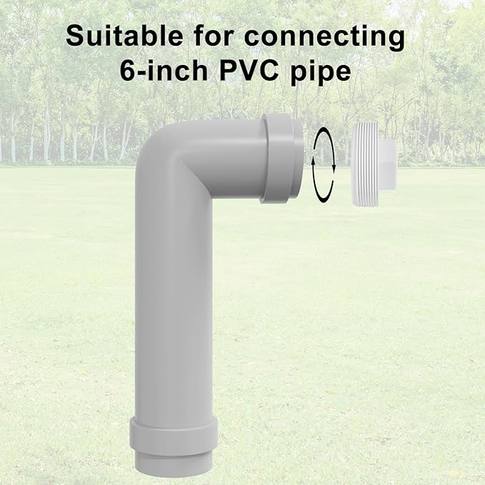 2pcs PVC Cleanout Plug, 6" NPT Male Threaded Sewer Cleanout Cover Attached to Sewer and Drain Pipe, for Plumbing Drainage Piping Systems
