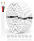 NAOVEO 10 Gauge Wire 2 Conductor Electrical Wire, 10 AWG Stranded PVC Tinned Copper Cable, Flexible/Low Voltage Automotive Wiring for LED Lamps, Marine, Speaker, Appliances (50FT)