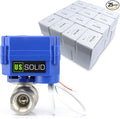 U.S. Solid Motorized Ball Valve- 1/4" Stainless Steel Ball Valve with Full Port, 9-24V AC/DC and 2 Wire Auto Return Setup (Pack of 25)