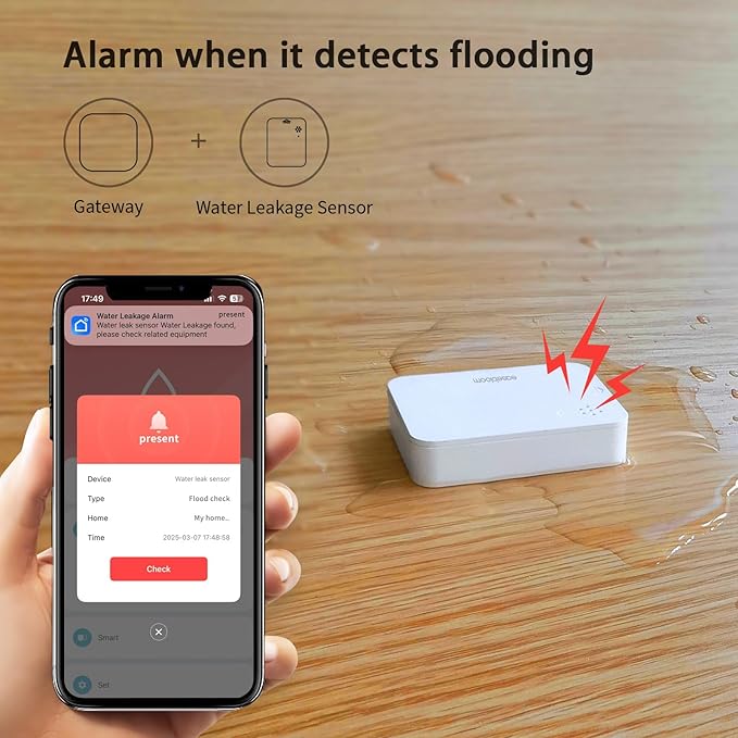 Water Leak Detector for Home 3 Packs - 90dB Siren & Instant App Alerts, Expandable to 128 Sensors for Basement/Kitchen/Bathroom, Water Sensor Alarm Leak Detector