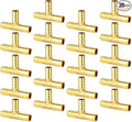 GASHER 20 Pieces Brass Hose Barb Tee, 3-Way Tee Hose Fitting (1/4" x 1/4" x 1/4" Hose Barb)
