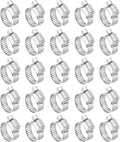 HARFINGTON 25 Pcs Hose Clamp 1/2"-3/4" (13-19mm) 304 Stainless Steel Adjustable Worm Gear Hose Clamp with Phillips Screw Assortment Kit for Fuel Line Pipe Plumbing Automotive Tube