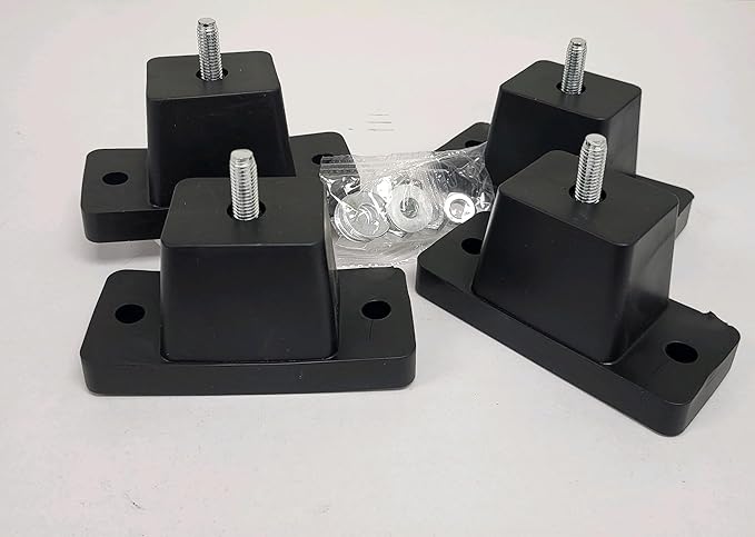 DuctlessAire Rubber Vibration Isolation Mounts - Anti Shaking Mount for Mini Air Conditioner, Air Compressor, Water Pump & More - Outdoor Mini Split Condensing Unit Vibration Isolator (Set of 4)