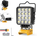 New Upgrade LED Work Light Compatible with Dewalt 20V Battery, 48W 4800LM Flashlight, 20V Battery Cordless Work Light with Low Voltage Protection & Dual USB & Type-C Charging Port (48W)