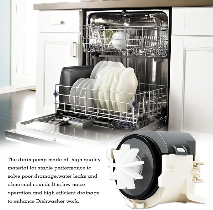 Upgraded Dishwasher Drain Pump Motor, Compatible with Samsung Dishwasher, Replaces Drain Pump Part Number DD31-00016A, AP5917178, PS606350