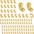 (Pack of 100) Niikappu 1 Inch x 3/4 Inch Reducing Elbow Brass Fitting, Push to Connect Plumbing Brass Fittings, PEX, Copper, CPVC, PE-RT Pipes