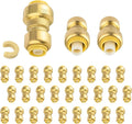 (Pack of 30) Niikappu 1/2" x 3/8" Reducing Coupling Brass Fittings, Push-to-Connect Plumbing Fitting for Pex, Copper, CPVC, Includes Removal Clip