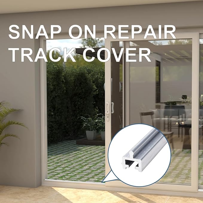 Aluminium Sliding Screen Door Track, Sliding Door Bottom Track, Sliding Door Track Replacement, Screen Door Track Repair, Terrace Screen Door Guide- Silvery Aluminium Alloy 100 Inch