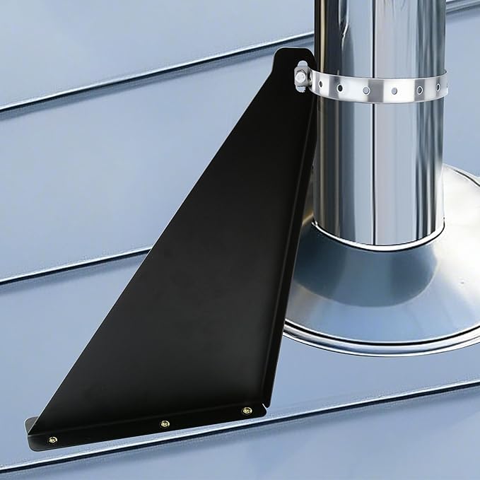 Snow Guards for Metal Roofs, Adjustable Stainless Steel Chimney Pipe Support Bracket, Heavy-Duty Snow Destroyer for 8"-10" Vent Pipes, Chimneys, and Stack Pipes