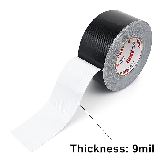 2-Pack Duct Tape - 165ft x 2in - Duct Tape Heavy Duty, Black, Flexible, No Residue, Tear by Hand - for Repairs Crafts & Home Improvement