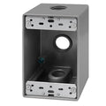 ENERLITES Weatherproof Outlet Box with Three 3/4-in Threaded Outlets, Outdoor Electrical Box, 3 Holes 0.75” Each, 1-Gang, 4.57” Height x 2.83” Length x 2.05” Depth, EN1375
