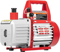 VIVOHOME 110V 1/4 HP 3.5 CFM Single Stage Rotary Vane Air Vacuum Pump with Oil Bottle, Red