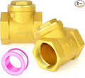 GASHER Brass Swing Check Valve 1/2" Female Thread, Backflow Prevention, One Way Check Valves for Sump Pump and Air Compressor (2Pack)