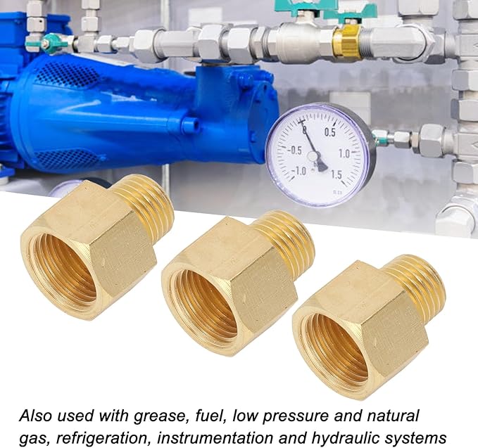 FTVOGUE 10Pcs Brass Pipe Fittings Male to Female Adapter Solid Brass Plumbing Connectors for Shower Head Tub Spout Hydraulic Systems