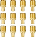 SUNGATOR 12-Pack 1/2" NPT to 1/2" PEX Male Adapter, No Lead Brass, NSF, UPC Certified