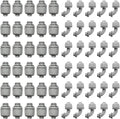 Conduit Connectors, 1/2 Inch Liquid Tight Connector NPT Non-Metallic for PVC Electrical Flexible Conduit Fittings, 30 Straight and 30 Angle 90 Degree, UL Listed, Grey (60-Pack)