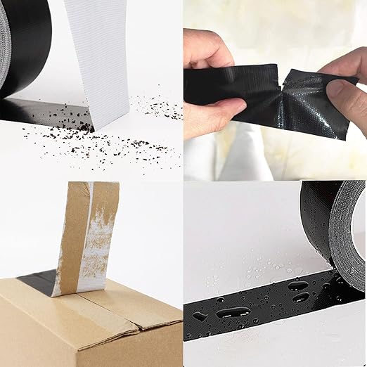 CHUANGSEED Black Wide Duct Tape,Heavy Duty Industrial Grade 3 inches x 55 Yards (164 ft), Waterproof, Strong, Flexible, No Residue, for Crafts & Home Improvement