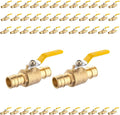 50-Pack Foskan 1" Brass PEX-A Ball Valve with Yellow Handle, Quarter Turn Full Port Valve for PEX-A Pipe Connection