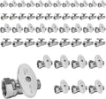 50-Pack Foskan Straight Stop Valve 3/8" OD x 1/2" FIP,1/4 Turn Straight Shut off Valve,Chrome Plated Brass