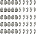 Conduit Connectors, 3/4 Inch Liquid Tight Connector NPT Non-Metallic for PVC Electrical Flexible Conduit Fittings, 25 Straight and 25 Angle 90 Degree, UL Listed, Grey (50-Pack)