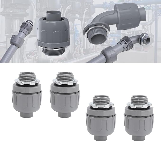 FTVOGUE 20PCS Liquid Tight Connector, Non Metallic Flexible Electrical Conduit Fittings with 3/4 Inch NPT Interface for Home and Outdoor
