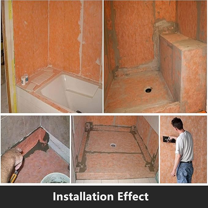 Waterproof Membrane for Shower 9.8 Inch X 98.5 Ft / 83.6 Sq Ft Waterproofing Membrane 20mil Thickness Tile Underlayment Waterproof for Sauna Bathroom Walls 83.6 sqft Polyethylene Fabric Roll
