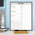JJPRO Reusable Desktop Daily Planner with Stand,Hourly Dry Erase Board,11"x8.5"Schedule Board,Dry Erase Time Schedule with Time Slots, Desk Hourly Dry Erase Board w/Engineered Wood Stand