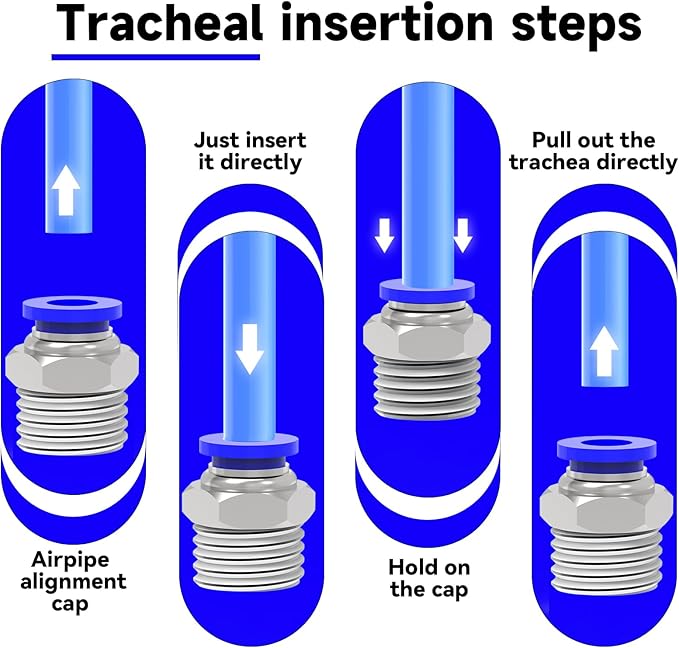 Nickel-plated Iron 3/8"Tube OD x 3/8"NPT 20Packs Quick Release Connectors Straight Thread Push to Connect Tube Fittings