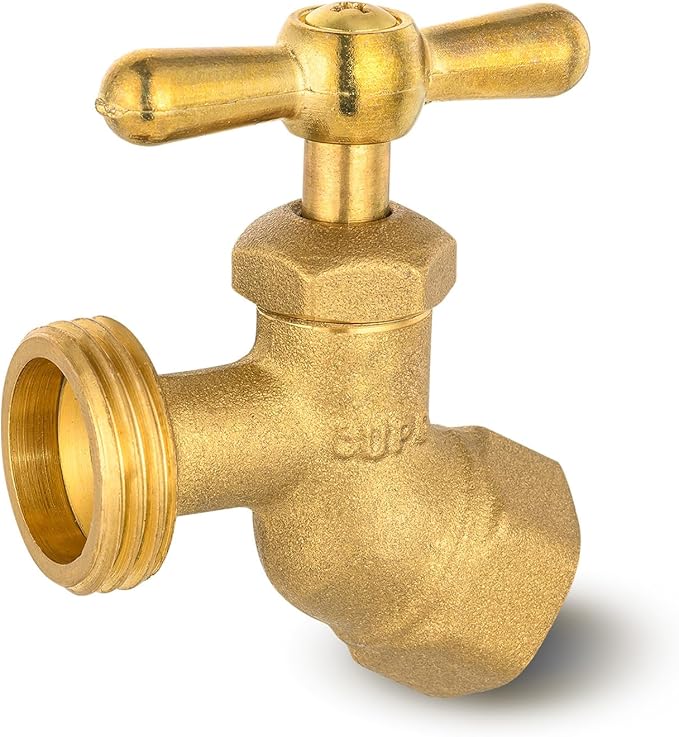 HeSun 50-Pack Brass No-Kink Hose Bibb Valve, 1/2" FIP Inlet x 3/4" MHT Outlet, Garden Hose Faucet/Valve(BIBCOCK008-50)