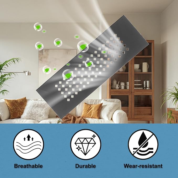 PATIKIL 6 x 2 Inch Door Air Vent Cover, 3 Pcs Aluminum Grille Ventilation Cover Louvered Diamond Hole with Mounting Screws for Cabinet Wardrobe Ceiling Door, Black