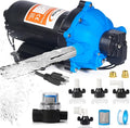 Upgraded 110V AC Fresh Water Pump, 7GPM 70PSI, Five Chamber Self-Priming Diaphragm Pump with Heavy Duty Pressure Switch & Strainer for RV, Marine，Home Water System, Irrigating & Industrial Settings