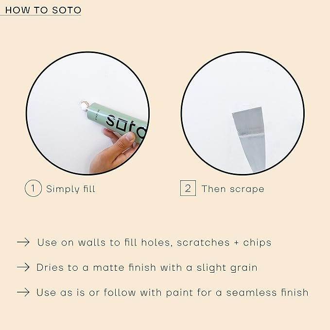 soto Small Hole Repair, White Spackle, 7-Piece Kit (No. 07 in Situ White) - High Strength Small Hole Repair Kit for use on: Walls, Drywall, Ceiling, Furniture, Cabinets