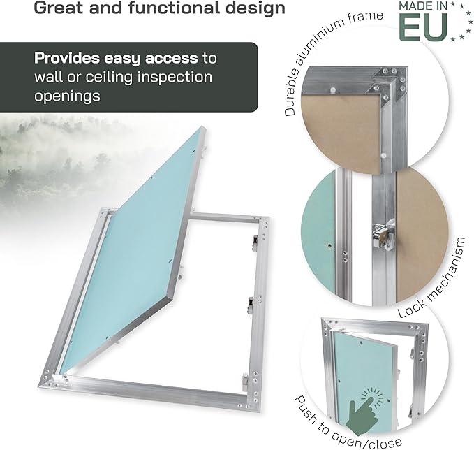 Vent Systems 16" x 20" Inch Aluminum Drywall Access Panel – Recessed Metal Rectangular Inspection Door for Wall, Ceiling, Plumbing, HVAC System – Indoor Use for Home, Garage, Office Renovation, Repair