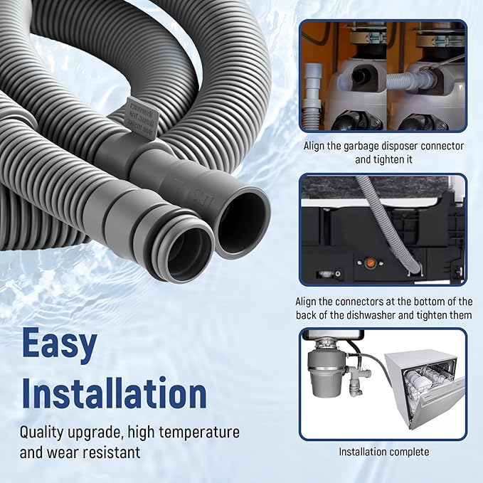 AEM74333104 AEM74333101 Dishwasher Drain Hose Compatible With LG Dishwasher Drain Hose LDF5545ST LDF5545BD LDF5545SS LDF5678ST LDFN4542S LDP6797ST Drain Hose Assembly Replacement AP7034217 PS16621806