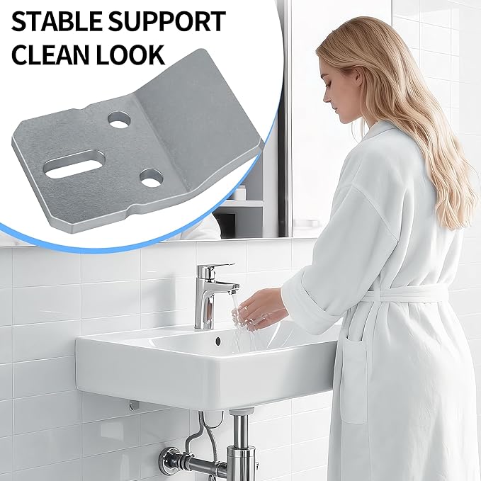 Wall-Mounted Sink Hook Bracket, 1224196 Hook Kit Fit for Kohler Wall-Mounted Sinks Urinals Basins, Bathroom Sink Wall Bracket, Bathroom Installation & Mounting Kits for Kohler Sink Accessories, 2Pcs