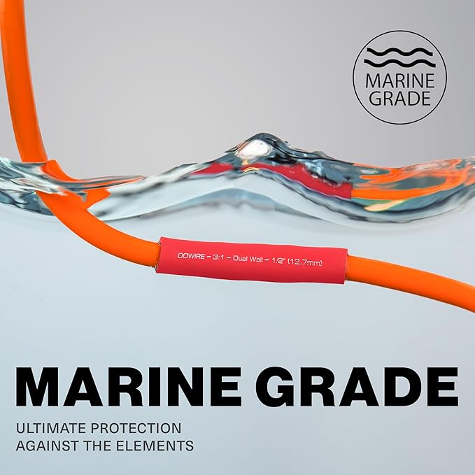 Heat Shrink Tubing 1/8" - Adhesive Lined - 3:1 Ratio - Waterproof Marine Grade Shrink Tube - Wire Shrink Wrap Tubing - Red - 50 Feet