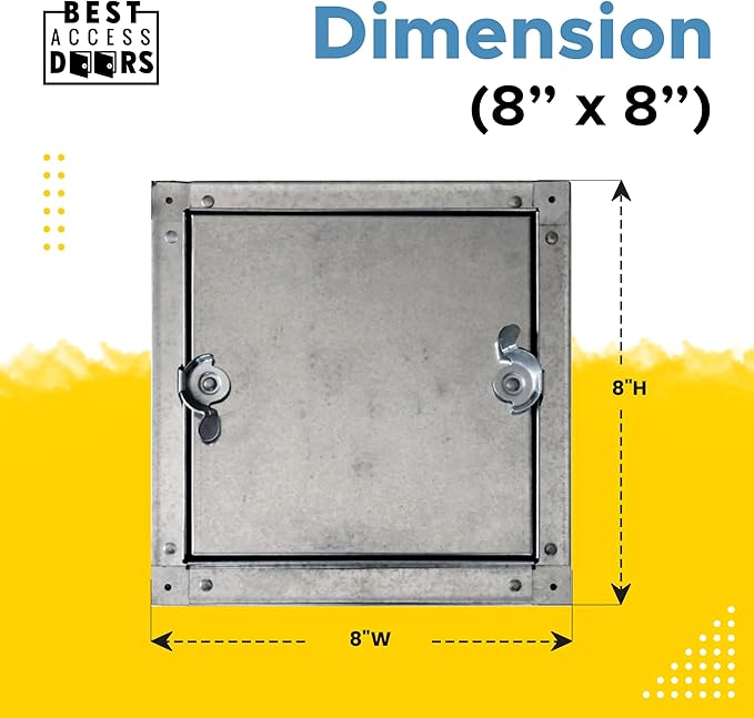 8" x 8" Self Stick Duct Access Door, 1" Fiberglass Insulated, Steel, No Hinge, BA-CDSS-6031