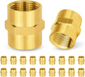 20-PCs HeSun Brass Pipe Fitting, 1" NPT Female x 1" NPT Female Hex Pipe Adapter